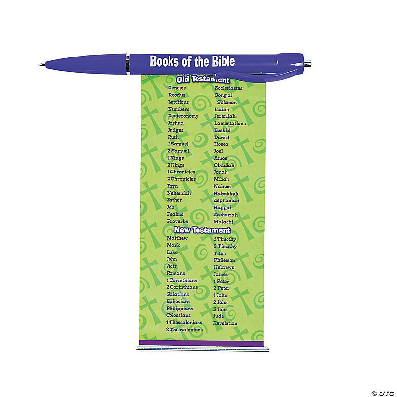 Religious "Books Of The Bible" Scroll Pen 12 Pieces Sunday School Favors 