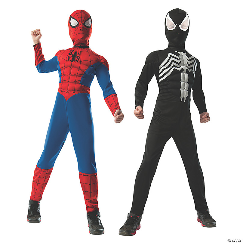 Boy's 2 in 1 Reversible Muscle Chest Spider-Man Costume