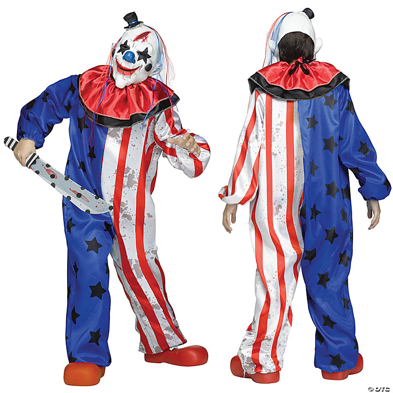 Crazy Jester Boy's Scary Clown Halloween Costume Top and Pants 4-6 Small #5475