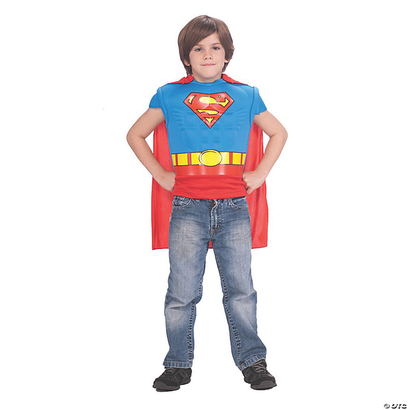 Boy's Superman Muscle Shirt Cape Costume | Oriental Trading