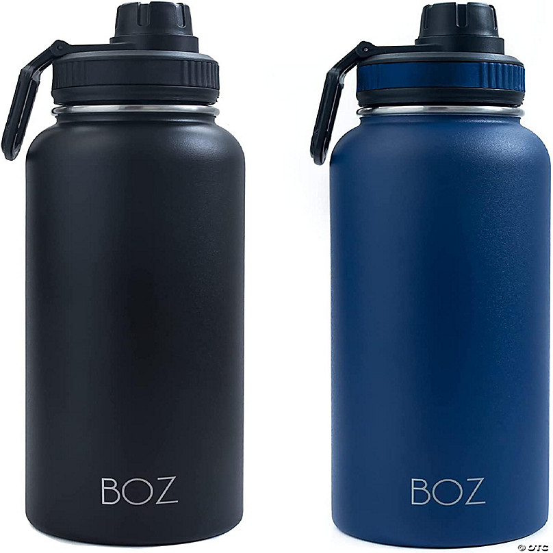 BOZ Kids Insulated Water Bottle with Straw Lid, Stainless Steel (Space)