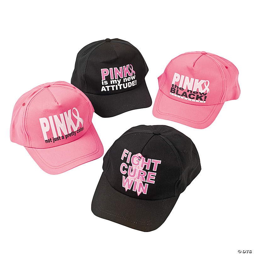 Funky Junque Women’s Breast Cancer Awareness Pink Ribbon Logo Hope Shredded Baseball Hat Cap