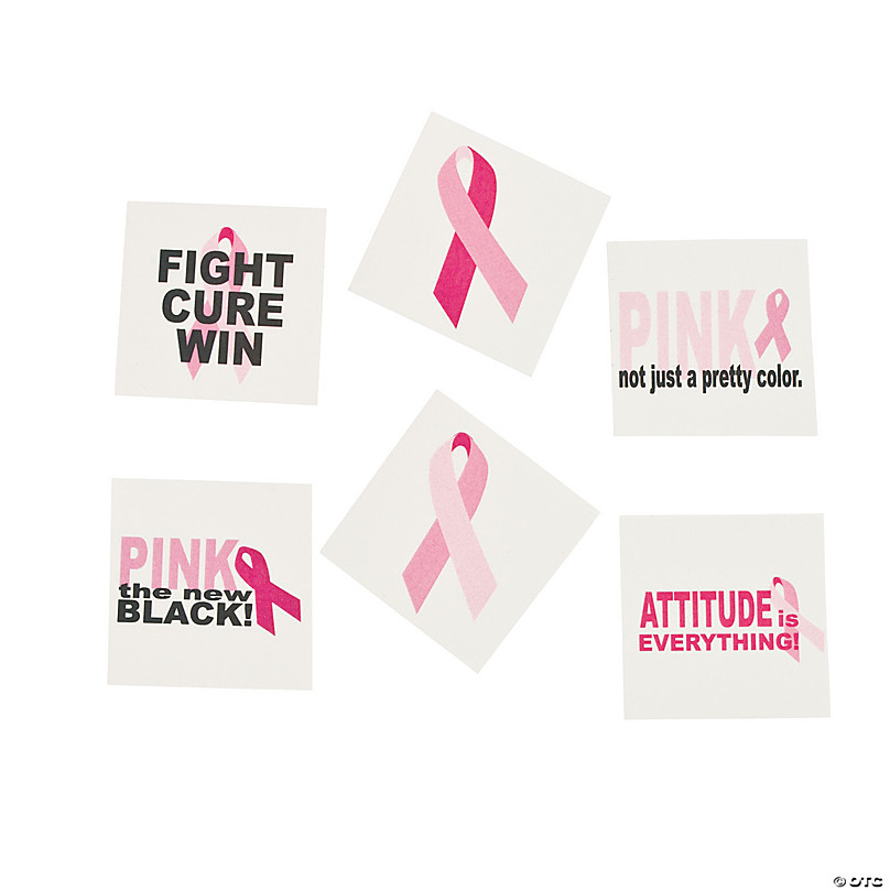72 Pink Ribbon Camouflage TATTOOS Breast Cancer Awareness Hope Party Favors US SELLER