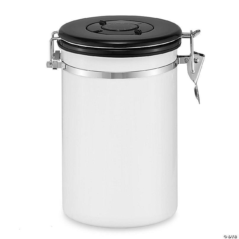 Bretani 24 oz Coffee Canister & Scoop Set - Stainless Steel Airtight  Kitchen Storage Container for Coffee Beans and Grounds