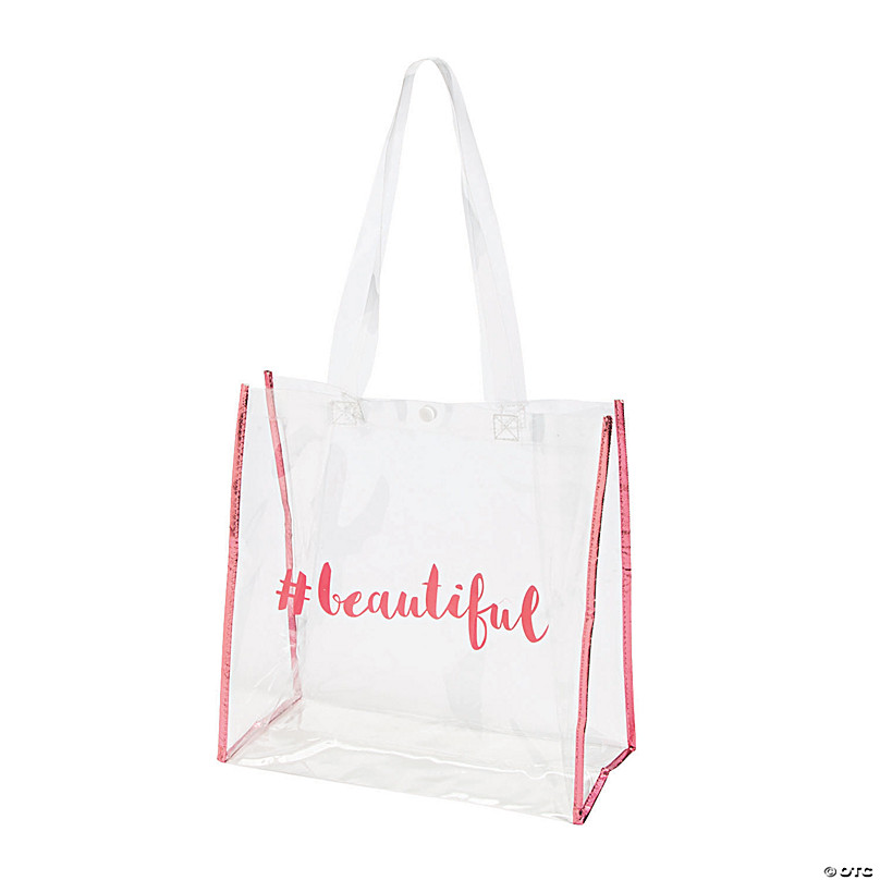 pink clear tote