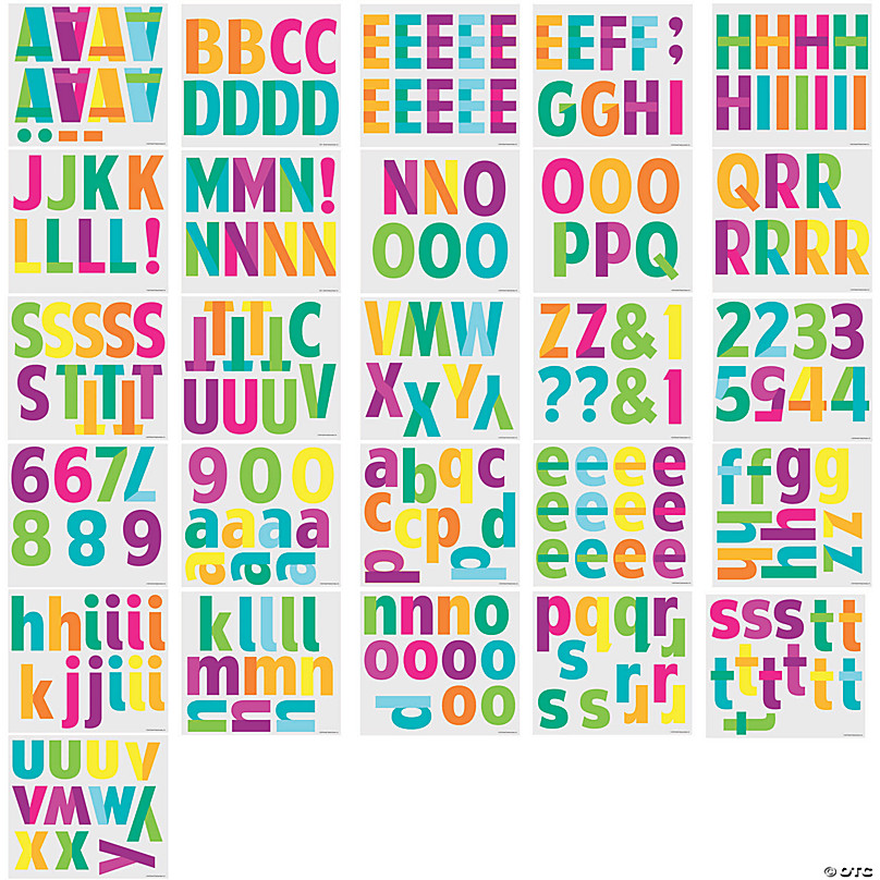 Striped Alphabet Letters & Numbers Bulletin Board, Banner, Scrapbook Letters/numbers  