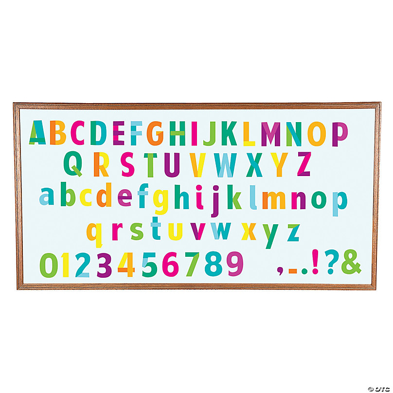 Multicolor Small Mixed Print & Script Glitter Letter Stickers - (228 pcs)