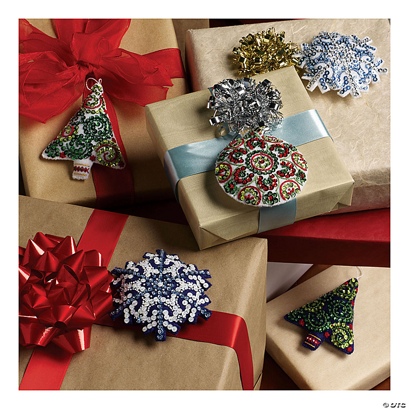  Bucilla Felt Applique 6 Piece Ornament Making Kit, Mandala  Christmas, Perfect for DIY Arts and Crafts, 89499E