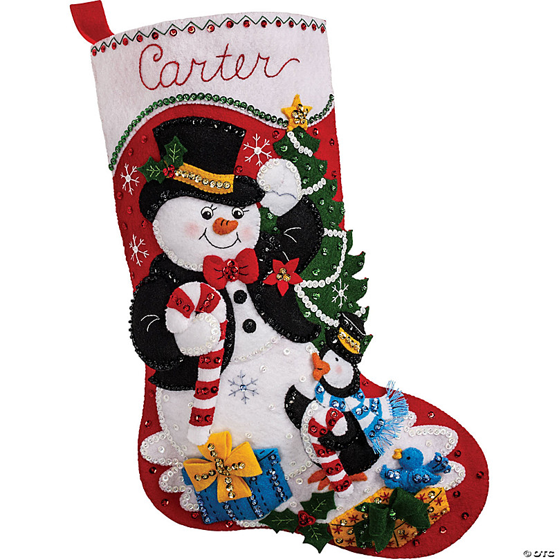 Design Works Felt Stocking Applique Kit 18 Long-candy Cane Snowman : Target