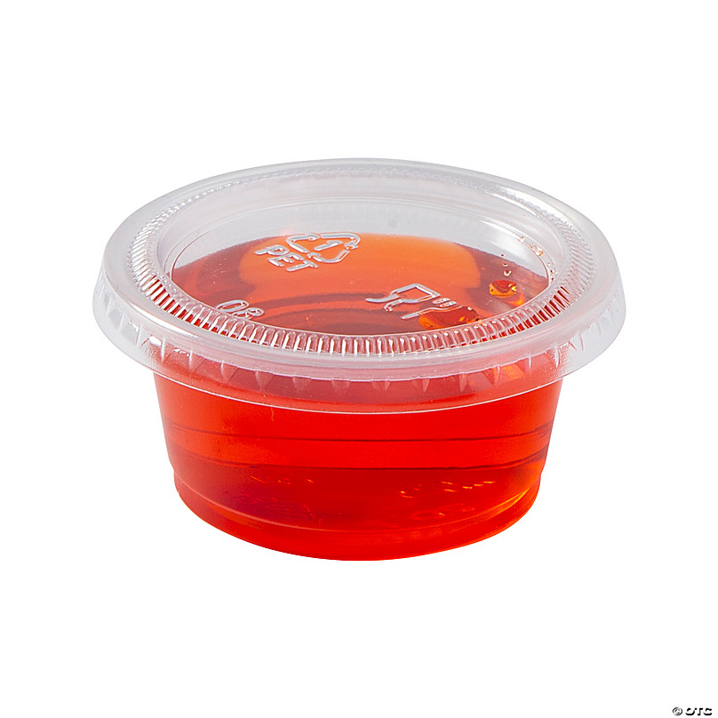 Bulk 100 Ct. Small Clear Plastic Gelatin Shot Cups with Lids