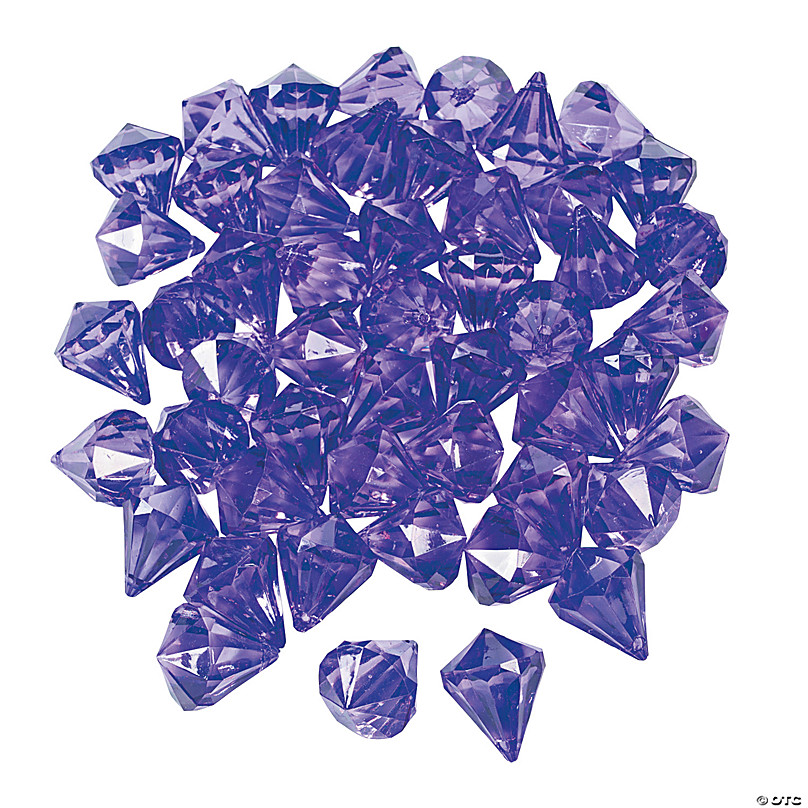 XHKDSYMC 100 Pcs Acrylic Diamond Gems, Purple Acrylic Diamonds 1 inch Acrylic Gemstones Vase Filler Fake Gems Plastic Gems for Home Table Scatters Party