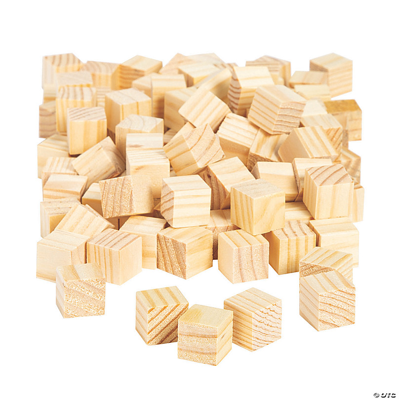 Bulk 100 Pc. DIY Unfinished Wood Cubes Oriental Trading