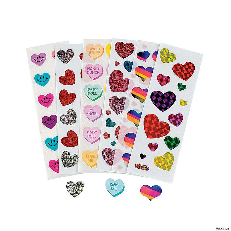 12 Bulk Heart Stickers