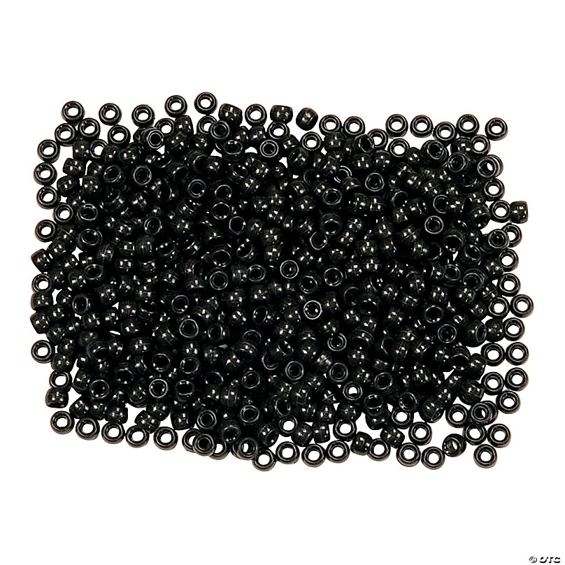 Bulk 1000 Pc. 1/2 Lb. of Black Pony Beads