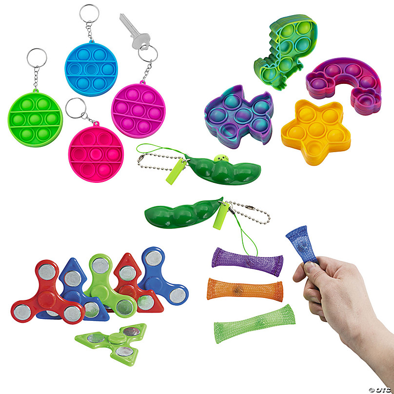 Fun Express Lotsa Pops Popping Toy Mini Food Keychain Assortment, 48 Pieces