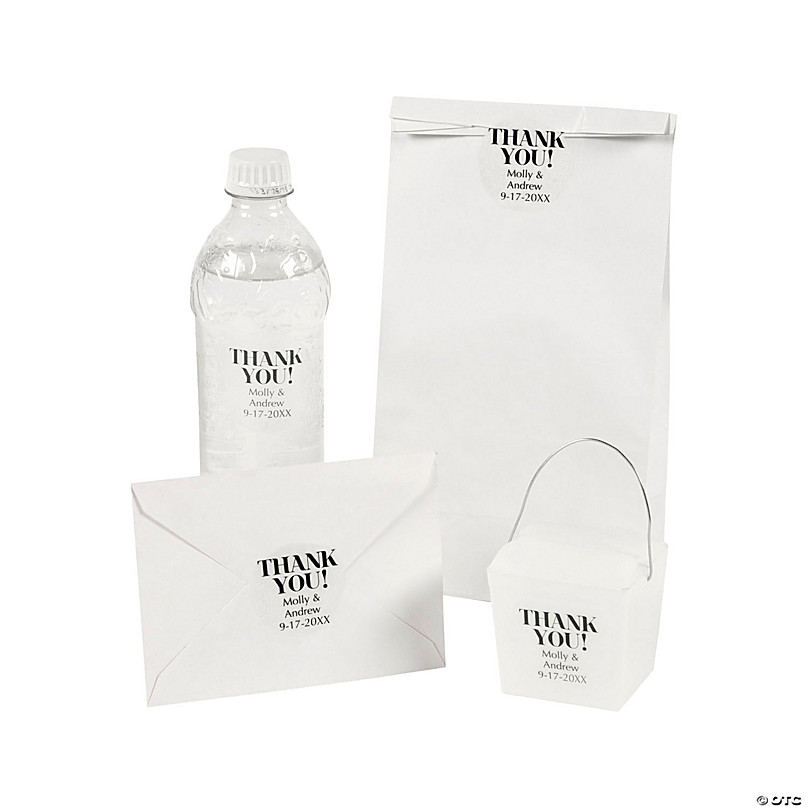 Clear Cellophane Favor Bags with Personalized Stickers