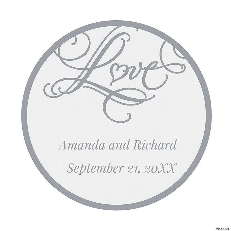 Elegant Wedding Stickers with Names and Date