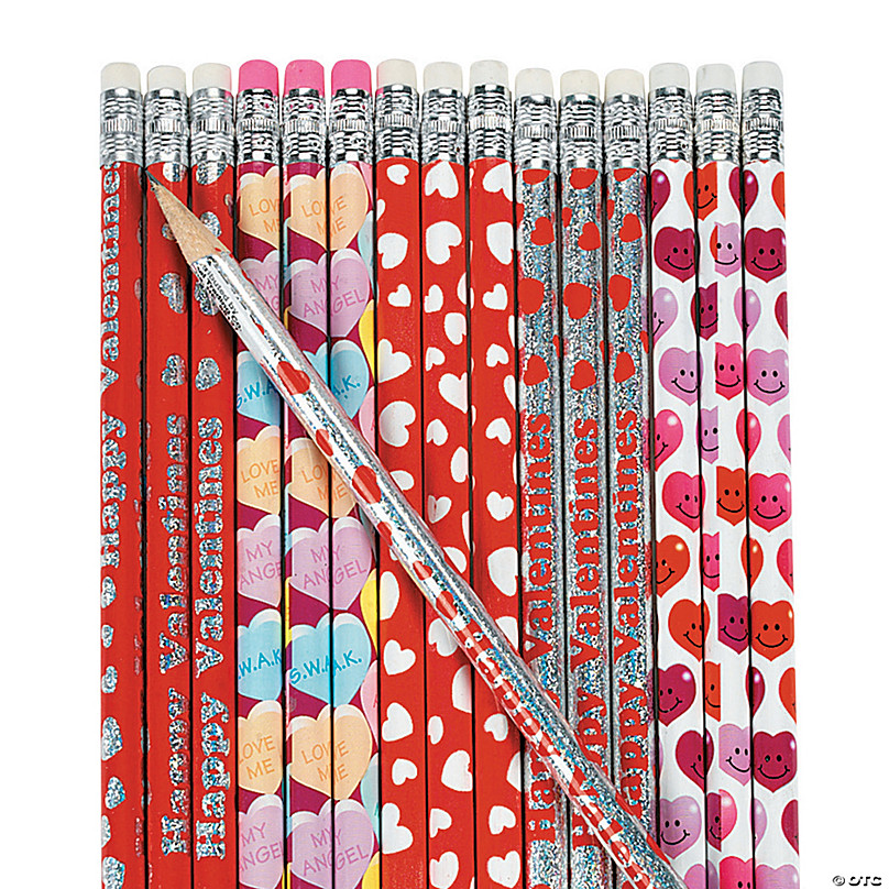 Bulk 144 Pc. Personalized Valentine Pencil Assortment