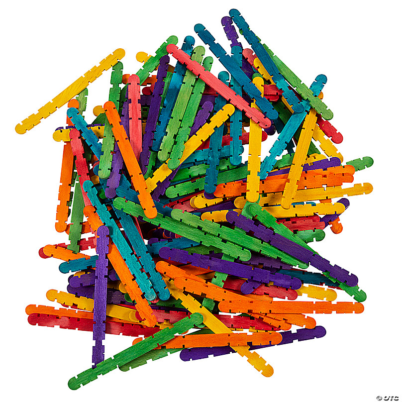 Bulk 150 Pc. Rainbow Notched Craft Sticks
