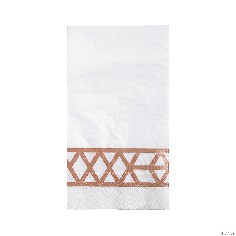 Bulk 200 Pc. Premium White Paper Napkin with Rose Gold Design