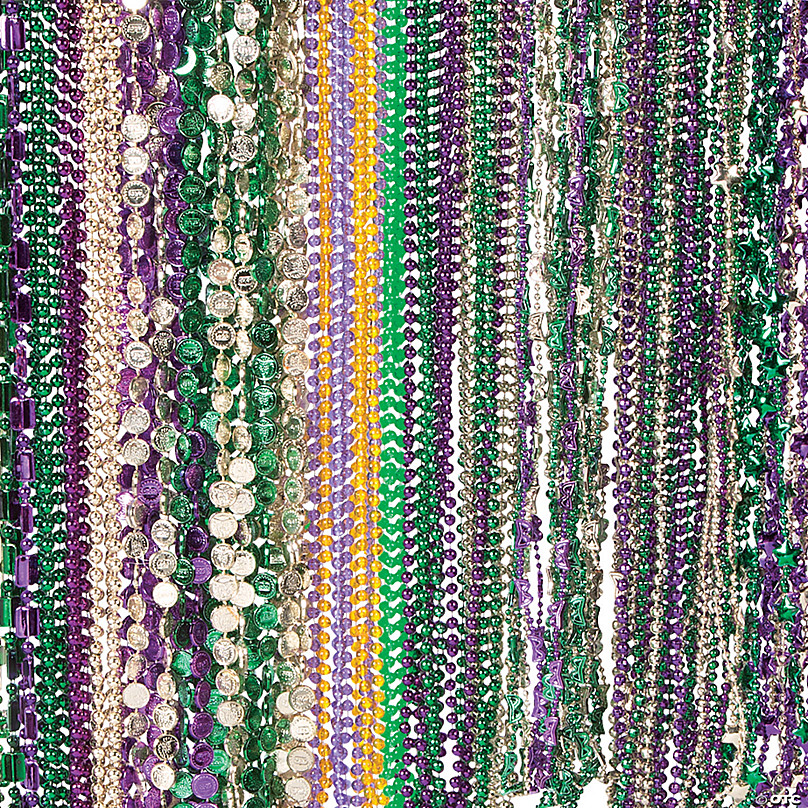 Mardi Gras Beads - Bulk Package of 144 4mm Beads - Wholesale Nov