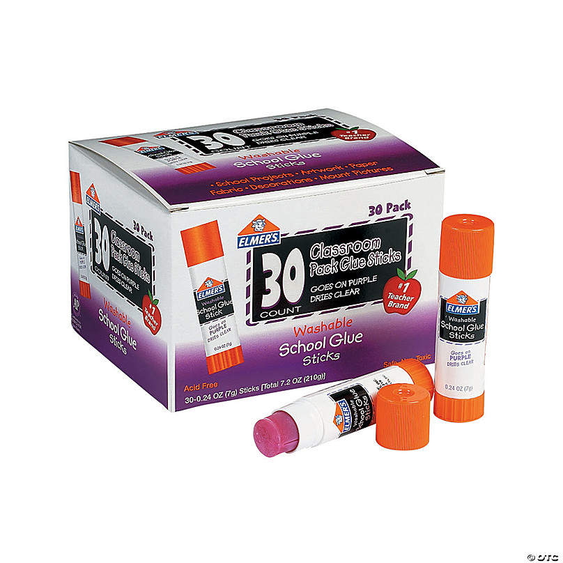 Bulk 30 Pc. .28 oz Elmer's® Purple Washable Glue Sticks Classroom Pack