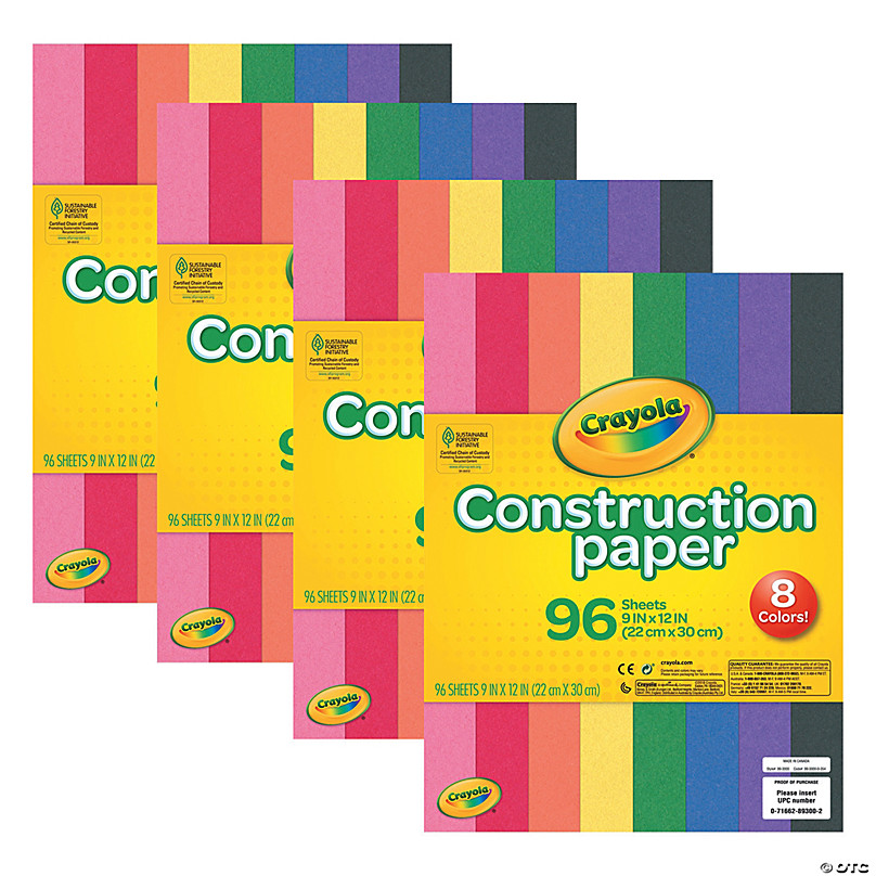 Construction Paper, 10 Assorted Colors, 9 x 12, 100 Sheets