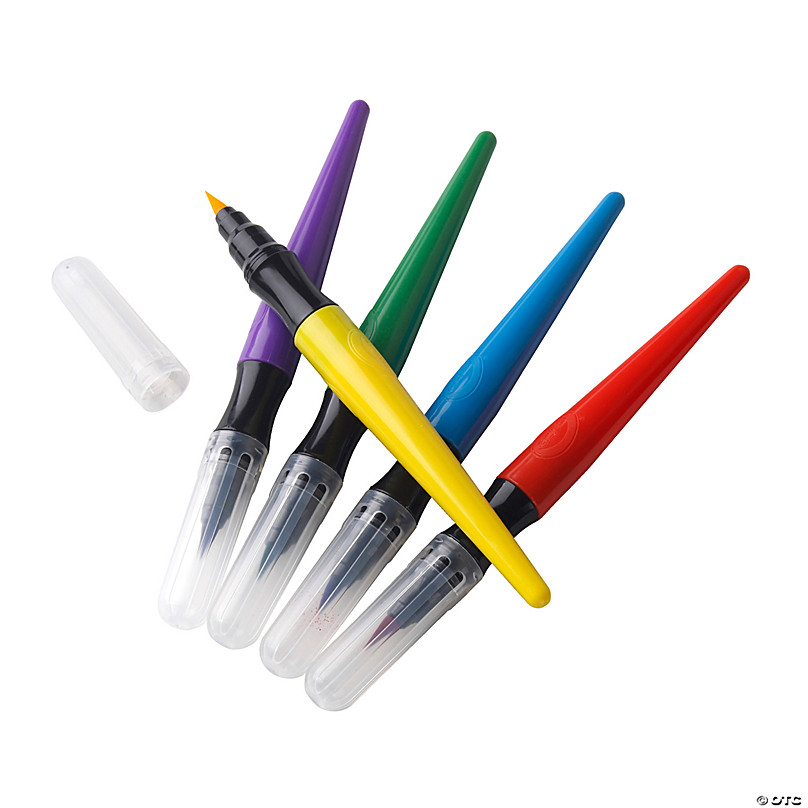 Crayola No-Drip Non-Toxic Paint Brush Pen Set, Assorted Color, Set of 5