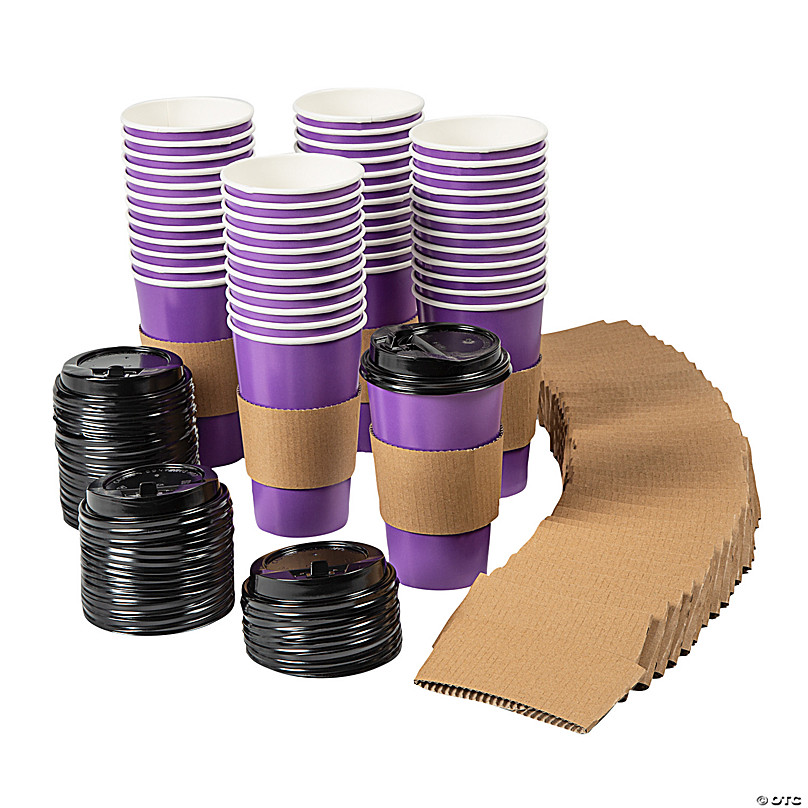 48 Pack Pastel Insulted Disposable Coffee Cups with Lids, 16 oz