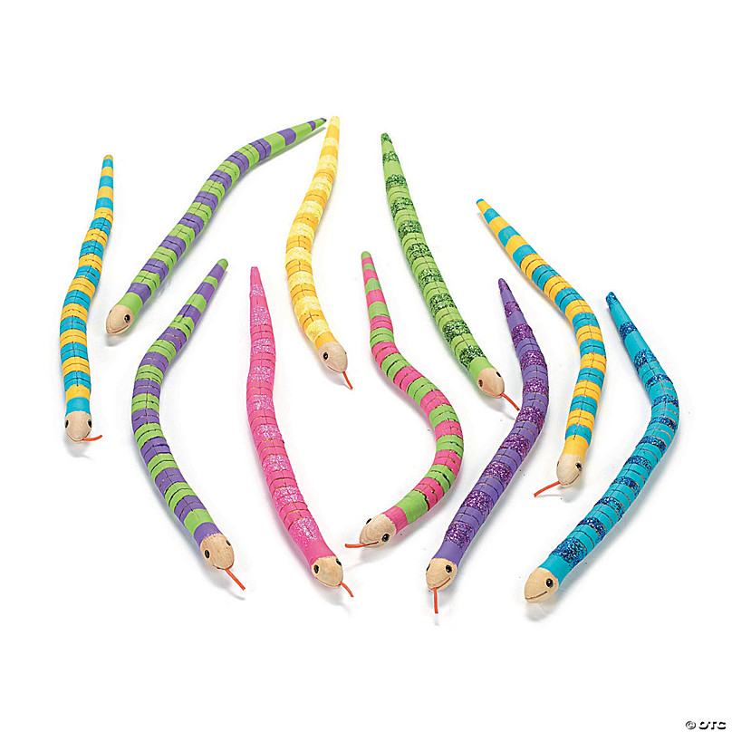 Pet Supplies : 4 Large 20 Inch Wiggling Wooden Play Snake / Toy Wood Snakes  