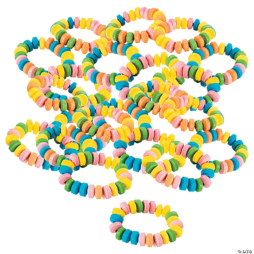 Valentine's Day Stretchable Heart Candy Bracelet, Multicolor Fruit-Flavored  Chewables for Party Favors (72-Pack)