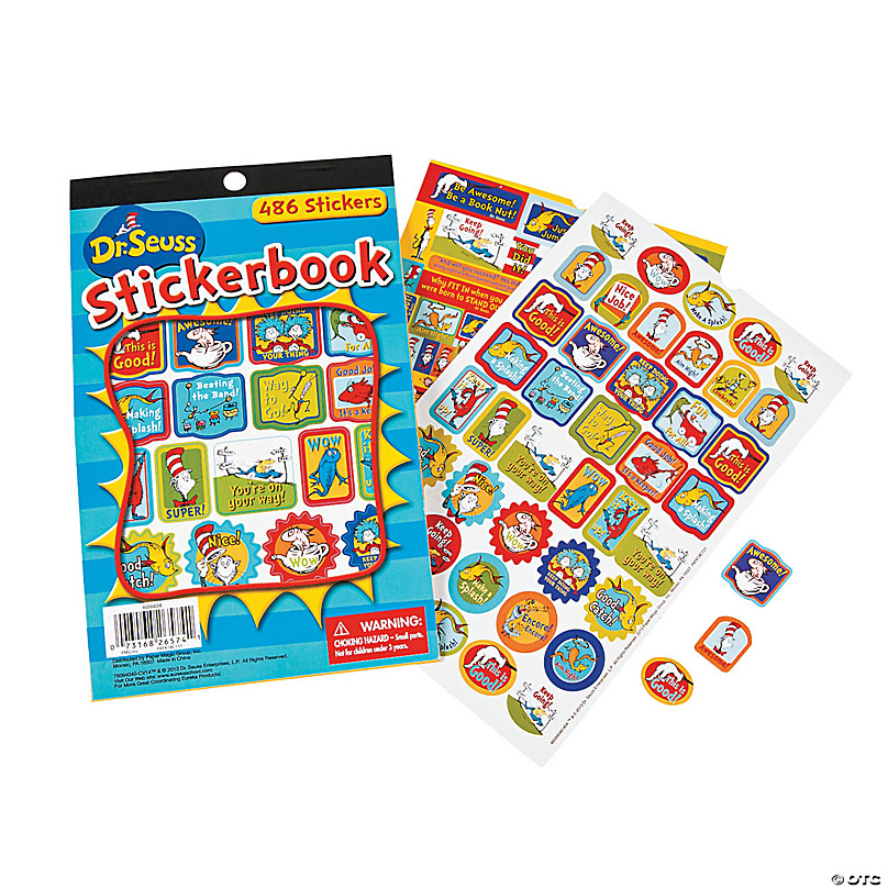 Eureka Sticker Books Dr. Seuss 486 Stickers Per Book Pack Of 3