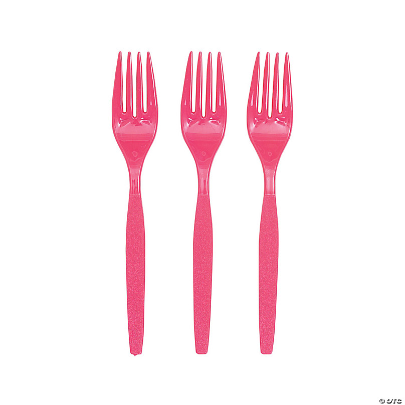 20pcs PINK Heavy Duty Plastic Tableware Disposable Couverts Jetables Knife  Fork Spoon Birthday Party Utensils Party Supplies