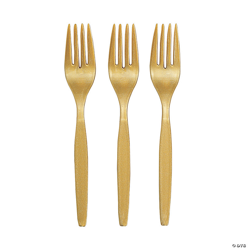 Memoriseren Bont Een centrale tool die een belangrijke rol speelt Bulk 50 Ct. Metallic Gold Plastic Forks | Oriental Trading