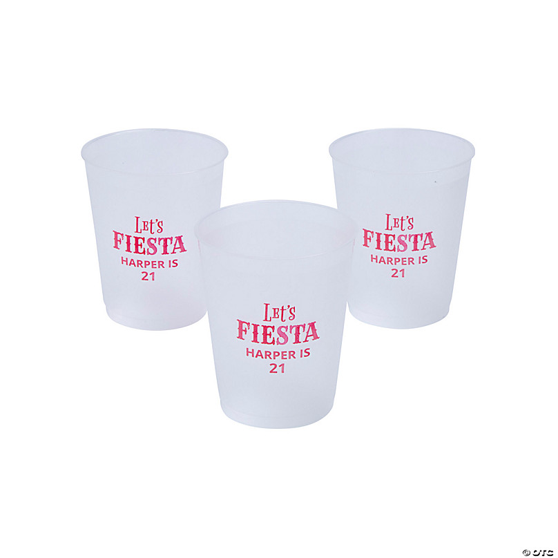 50 PC 16 oz Bulk Personalized Fiesta Frosted Plastic Cups 4 16 oz