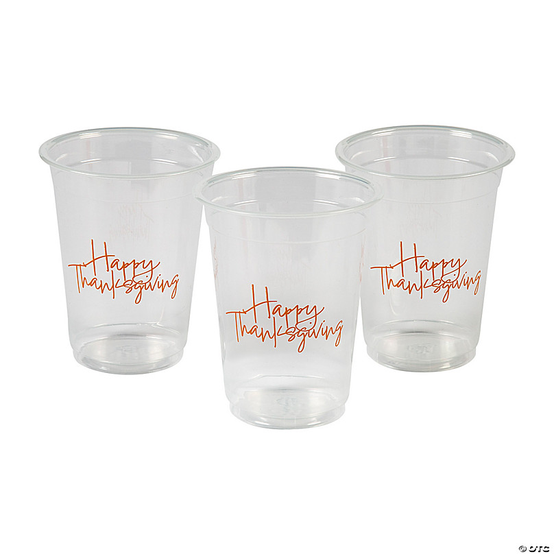 16 oz. Bulk 50 Ct. Football Styled Clear Disposable Plastic Cups
