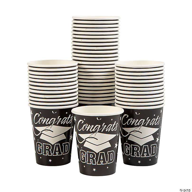 Medline | Graduated Disposable Paper Drinking Cups,Clear with Black Graduations,10.000 oz