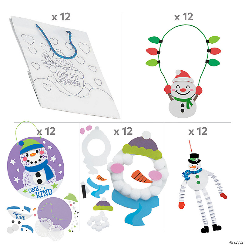 Bulk 60 Pc. Snowman Craft Kit Assortment