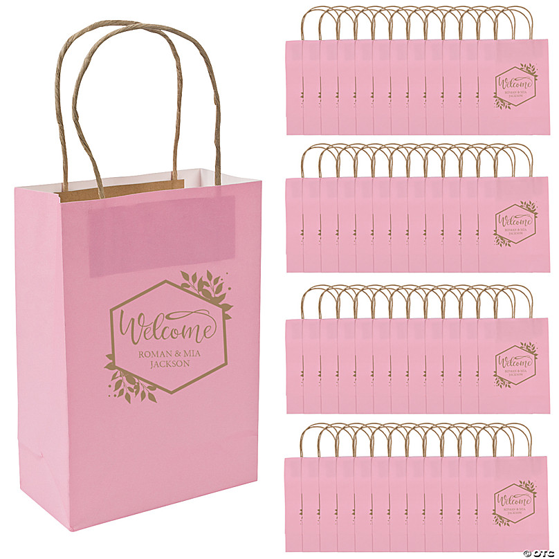 Bulk 144 Pc. Personalized Pink Ribbon Floral Stickers