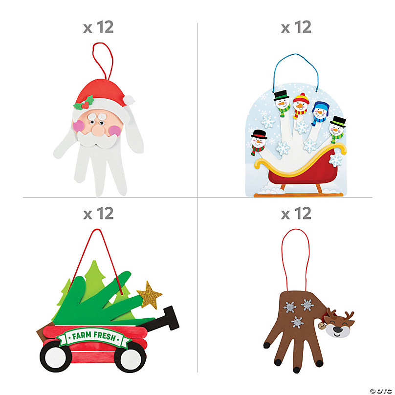 Ax484 Christmas Hanging Banner Craft Kits - Pack of 3, for Kids to Decorate, P