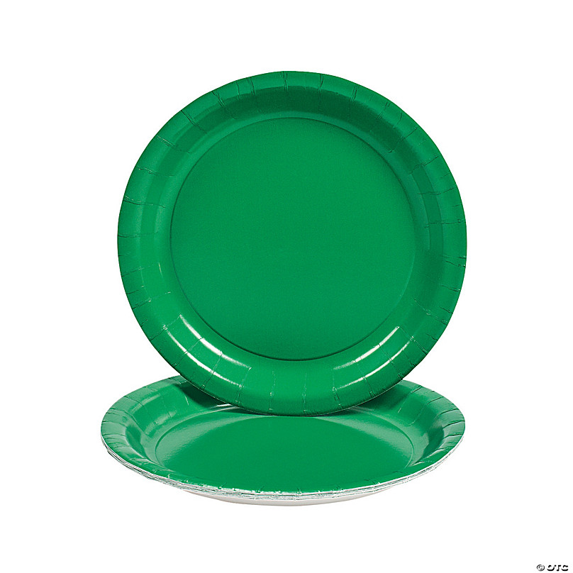 Bulk Emerald Green Paper Dinner Plates 