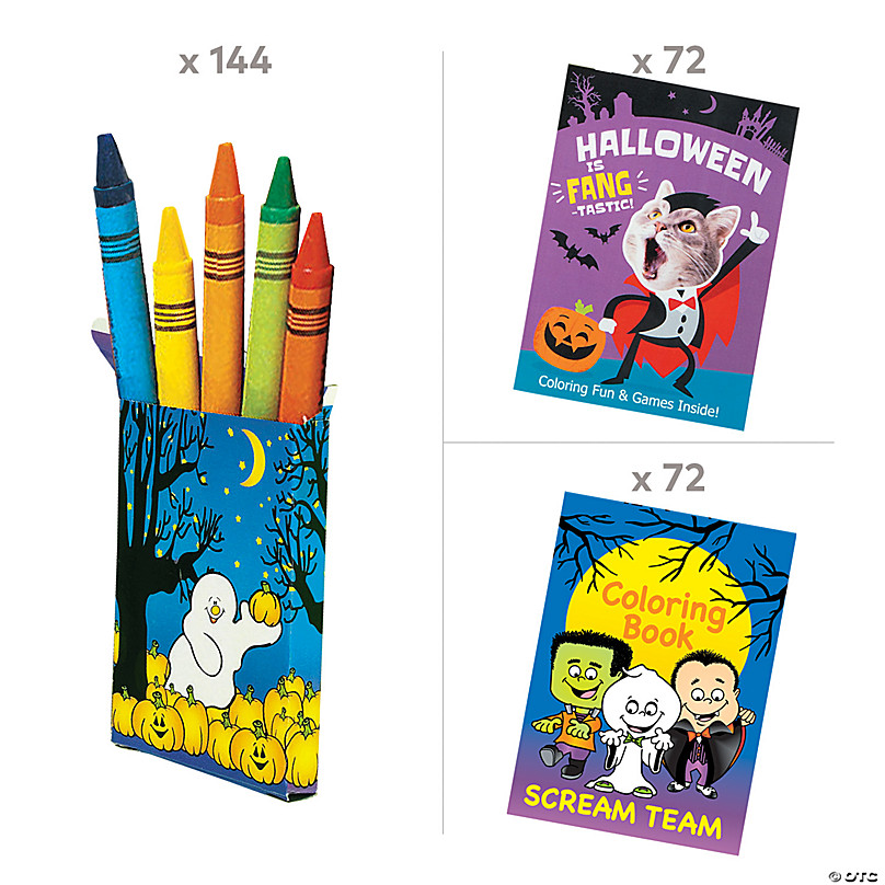 Fun Express - Halloween 4 Pc Crayons for Halloween - Basic Supplies -  Drawing - Crayons - Halloween - 48 Pieces
