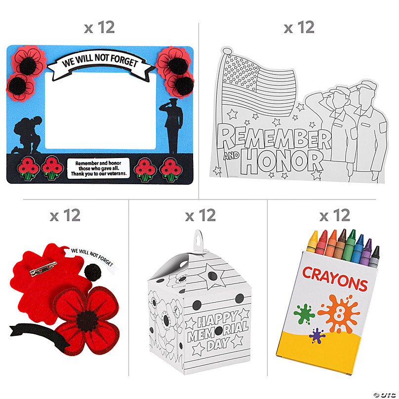 Memorial Day Straw Poppy Flower Bouquet Craft Kit - Makes 12 | Oriental  Trading