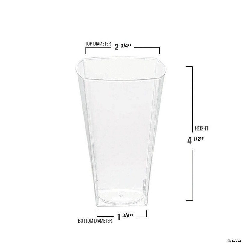 Plastic Cup - Clear Square Bottom Shot Cups