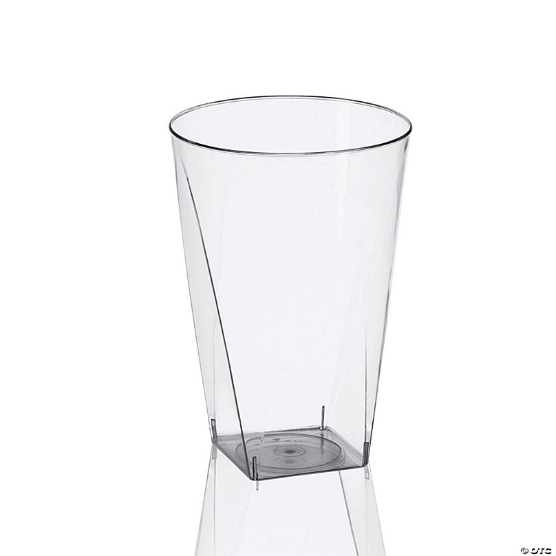 Clear Silver-Trimmed Premium Plastic Cups 16ct