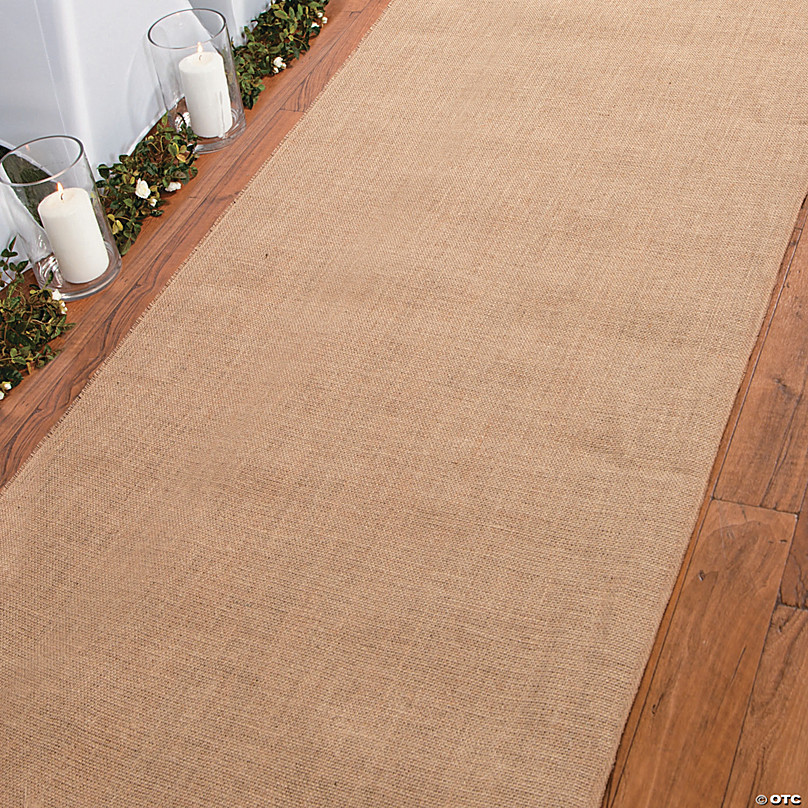 burlap and lace aisle runner