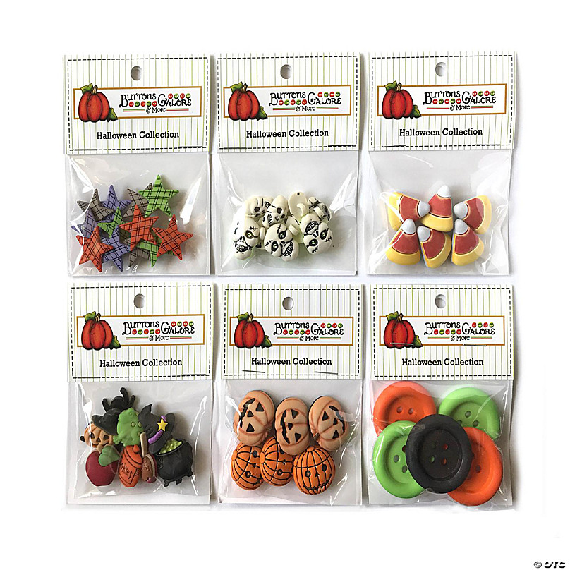 Buttons Galore 40+ Assorted Halloween Buttons for Sewing & Crafts - Set of  6 Button Packs