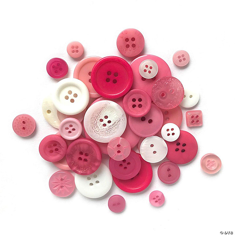 Pink Bulk Buttons for Sewing & Button Crafts