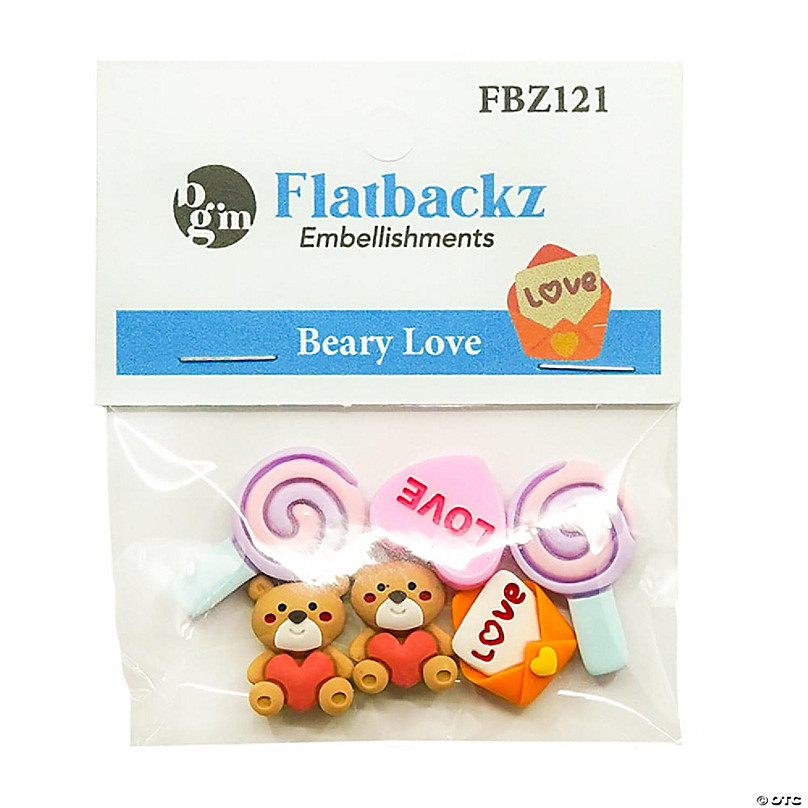 Buttons Galore Flatback Embellishments for Crafts - Beary Love