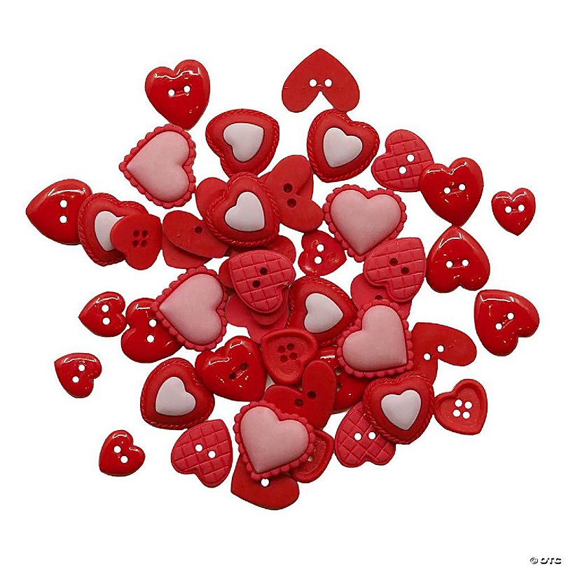 Buttons Galore Heart Assortment Button Super Value Pack for DIY Craft and  Sewing Projects - 50 Buttons